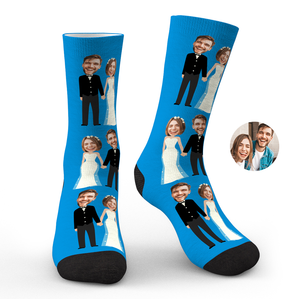 Custom Wedding Socks Funny Couple Socks MadeMine Custom Drop Shipping